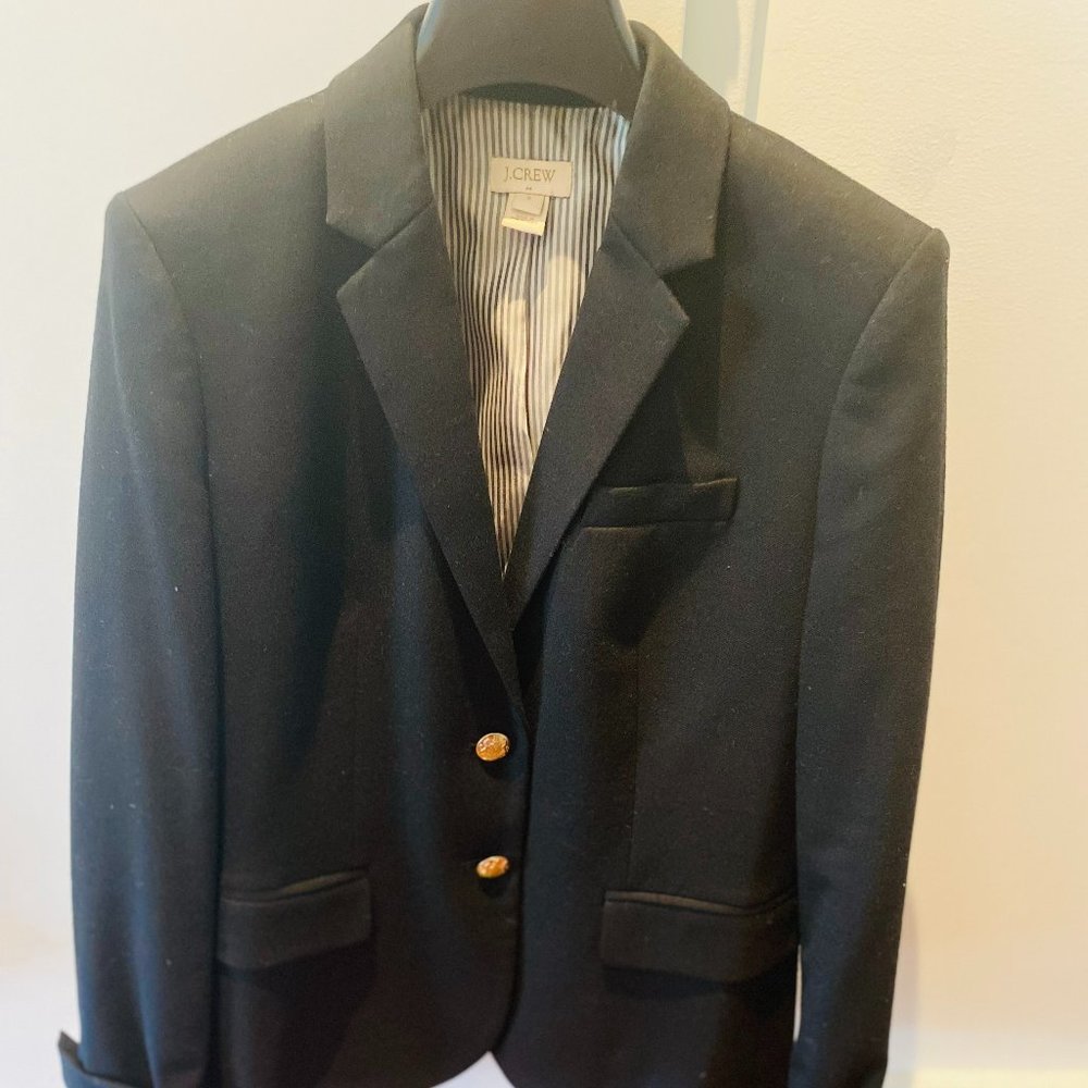 J. Crew Schoolboy Blazer with Gold Button Details (Black)